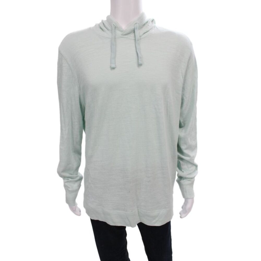 Faherty Mens Pullover Hoodie Cotton Green Drawstring Size XL